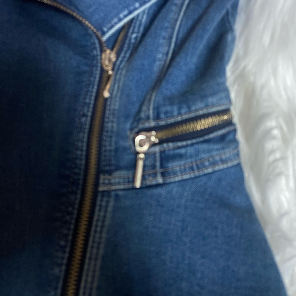 White House Black Market Sz 00 Women’s Blue Jean Jacket - Picture 7 of 13